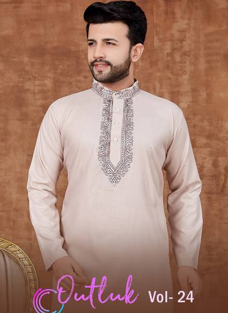Outluk Vol 24 Stylish Festive Wear Heavy Cotton Mens Wear Pathani Latest Collection